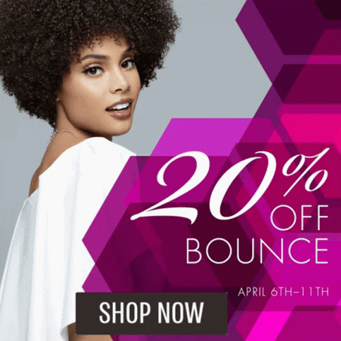 An Advertisement For A 20 % Off Bounce On April 6Th Through 11Th GIF
