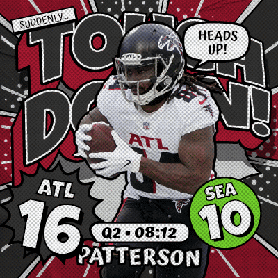 An Advertisement For A Football Game Between The Atl And Seahawks GIF