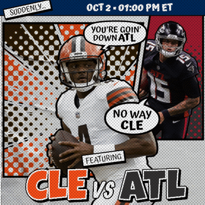 An Advertisement For A Football Game Between The Cleveland Browns And Atlanta Falcons GIF
