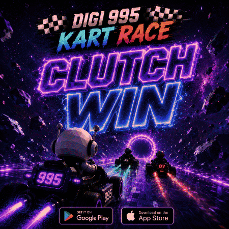 An Advertisement For A Game Called Digi 995 Kart Race GIF