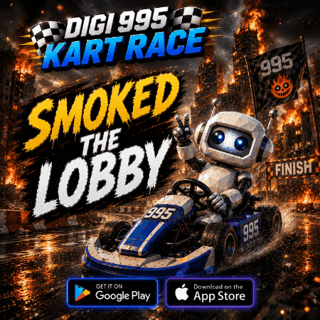 An Advertisement For A Game Called Digi995 Kart Race GIF