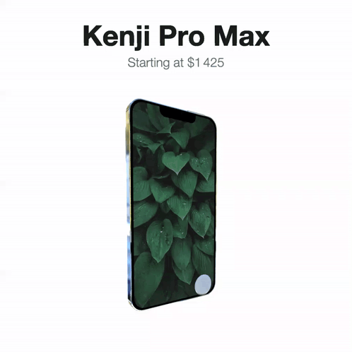 An Advertisement For A Phone Called Kenji Pro Max Starting At $ 1 425 GIF