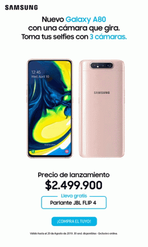 An Advertisement For A Samsung Galaxy A80 Phone GIF