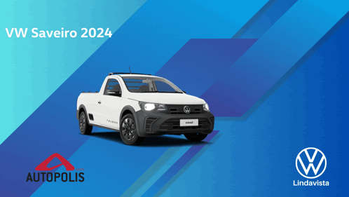 An Advertisement For A Vw Saveiro Pickup Truck GIF