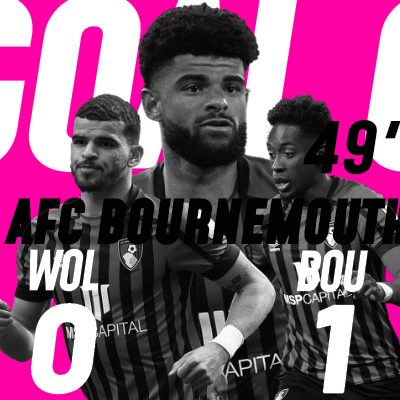 an advertisement for afc bournemouth shows three players