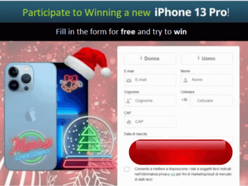 An Advertisement For An Iphone 13 Pro With A Santa Hat On GIF