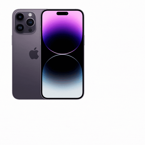 An Advertisement For An Iphone 14 Pro Max Shows The Front And Back Of The Phone GIF