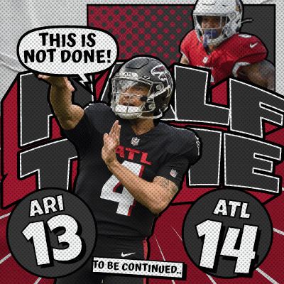 An Advertisement For Ari 13 And Atl 14 Football Players GIF