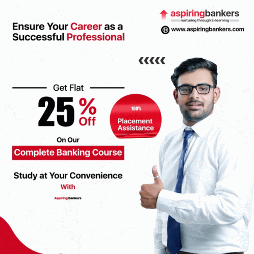 An Advertisement For Aspiring Bankers Shows A Man In A White Shirt And Tie GIF