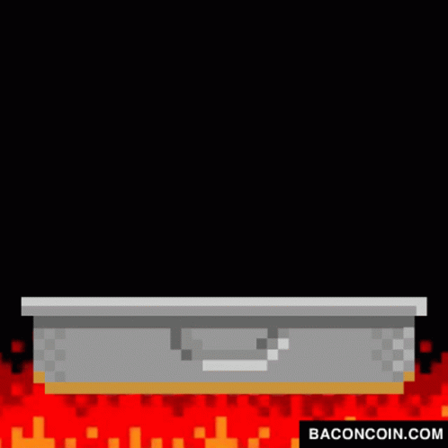 An Advertisement For Baconcoin.com Shows A Bunch Of Bacon Being Cooked In A Pot GIF