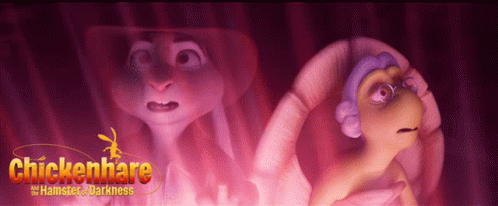 An Advertisement For Chickenhare The Hamster Darkness GIF