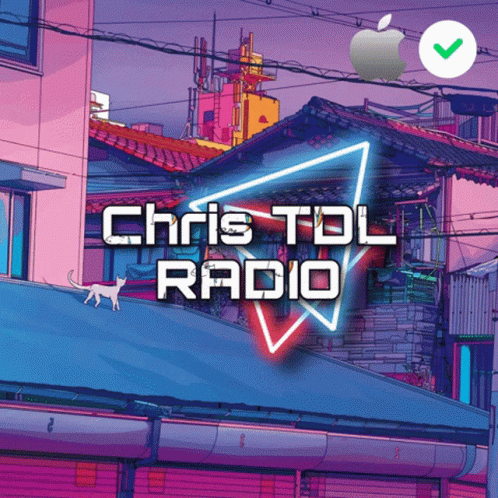 An Advertisement For Chris Tol Radio With A Cat On A Roof GIF