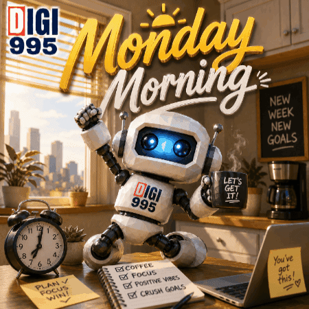 An Advertisement For Digi 095 Shows A Robot GIF