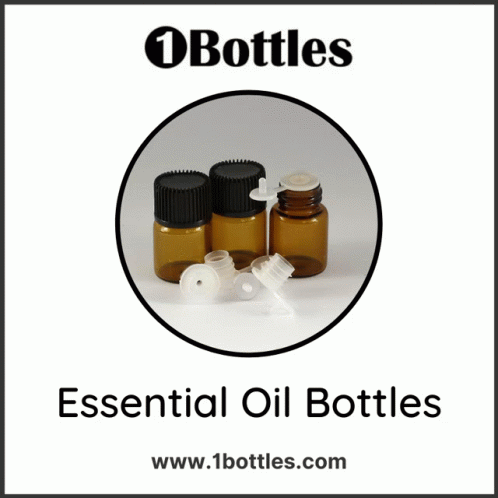 an advertisement for essential oil bottles with three bottles