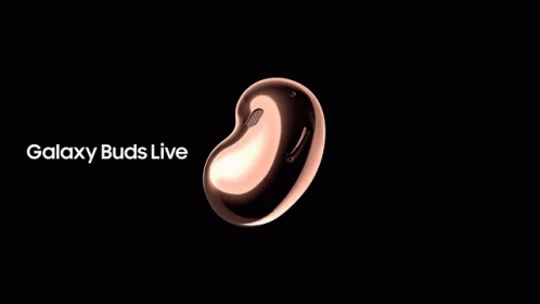 An Advertisement For Galaxy Buds Live Shows A Planet In Outer Space GIF