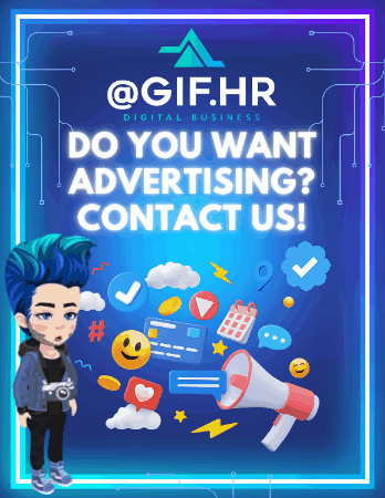 An Advertisement For @ Gif.hr Digital Business Asking If You Want Advertising Contact Us GIF
