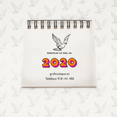 An Advertisement For Graficas La Paz Says 2022 And Has A Bird On It GIF