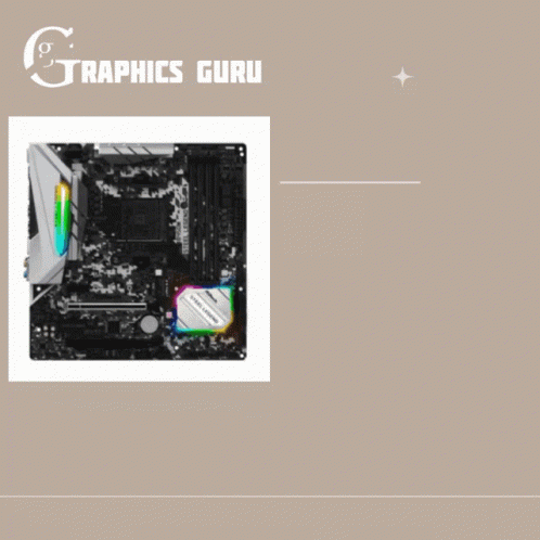 An Advertisement For Graphics Guru Shows A Motherboard GIF