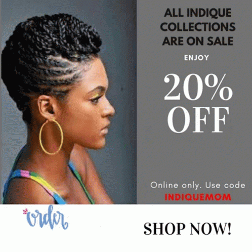 An Advertisement For Indique Mom Shows A Woman Wearing Earrings GIF