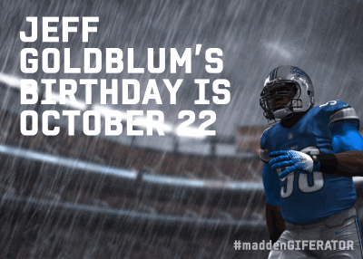 An Advertisement For Jeff Goldblum 'S Birthday GIF