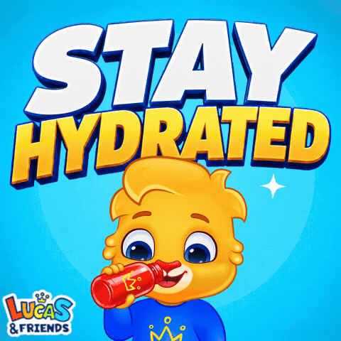 an advertisement for lucas and friends shows a boy drinking from a bottle