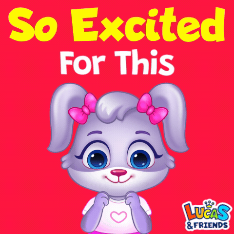 An Advertisement For Lucas And Friends Shows A Bunny GIF