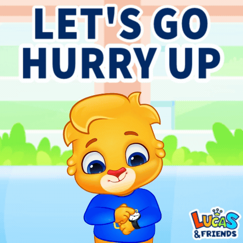 An Advertisement For Lucas And Friends Shows A Cartoon Character GIF