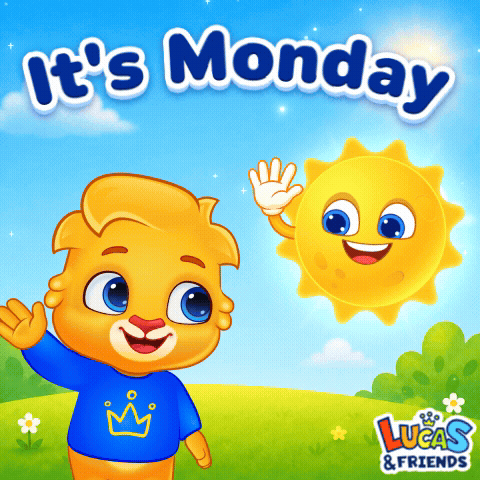 An Advertisement For Lucas And Friends Shows A Sun And A Boy GIF