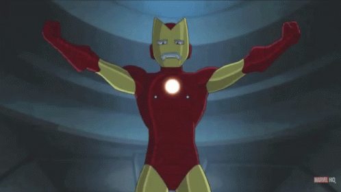 An Advertisement For Marvel Hq Shows A Man In A Superhero Costume GIF