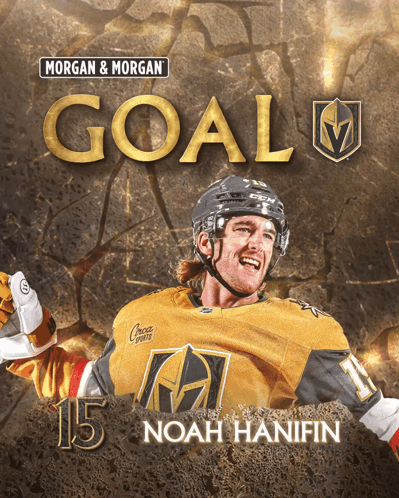 An Advertisement For Morgan & Morgan Goal 15 Noah Hanifín GIF