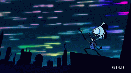 An Advertisement For Netflix Shows A Cartoon Character Running GIF