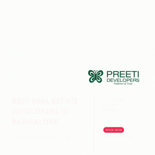 An Advertisement For Preeti Developers Shows A Large White House GIF