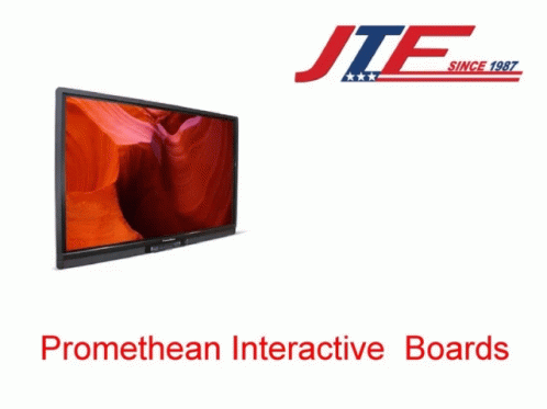 an advertisement for promethean interactive boards shows a large flat screen tv