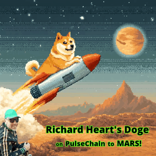 An Advertisement For Richard Heart 'S Doge On Pulsechain GIF