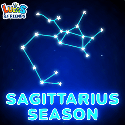 An Advertisement For Sagittarius Season With A Constellation Of Stars GIF