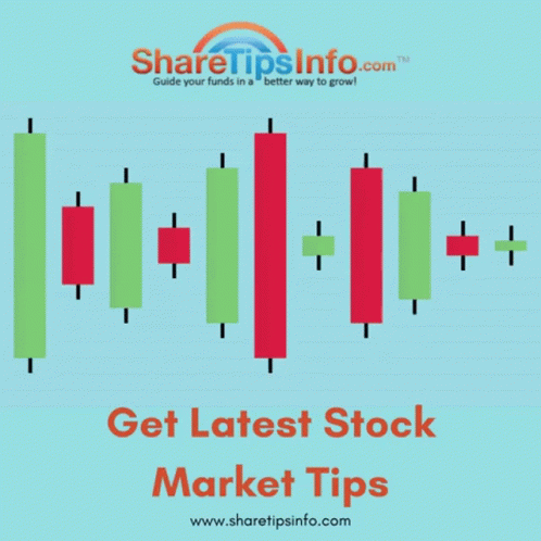 An Advertisement For Sharetipsinfo.com Shows A Graph Of Candlesticks GIF