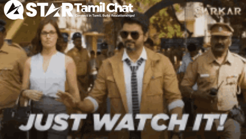 An Advertisement For Star Tamil Chat Shows A Man And Woman GIF