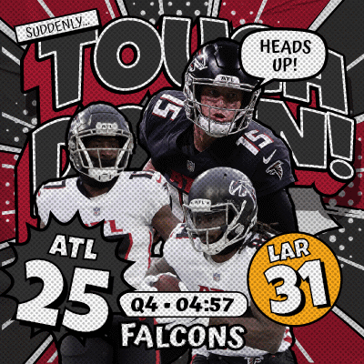 An Advertisement For The Atl Falcons Shows A Group Of Players GIF