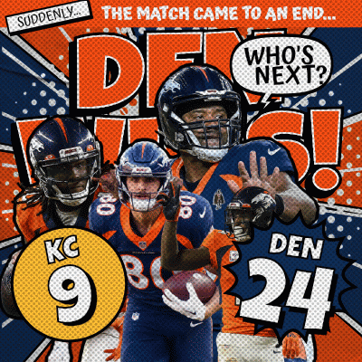 An Advertisement For The Broncos Football Team Says The Match Came To An End And Who 'S Next GIF