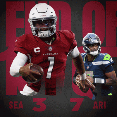 An Advertisement For The Cardinals And Seahawks Football Players GIF