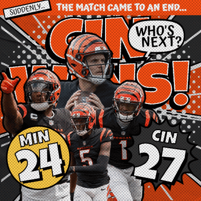 An Advertisement For The Cincinnati Bengals Football Team Says The Match Came To An End GIF