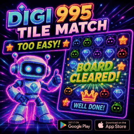 An Advertisement For The Digi 995 Tile Match Game GIF