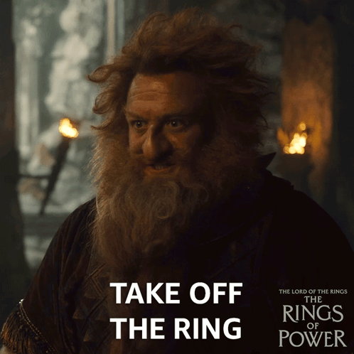 An Advertisement For The Lord Of The Rings Of Power Shows A Man With A Beard GIF