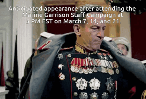 An Advertisement For The Marine Garrison Staff Campaign At 3 Pm Est GIF