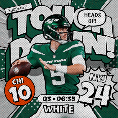 An Advertisement For The New York Jets Showing Their Quarterback GIF