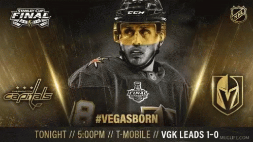 An Advertisement For The Stanley Cup Final Shows A Hockey Player GIF
