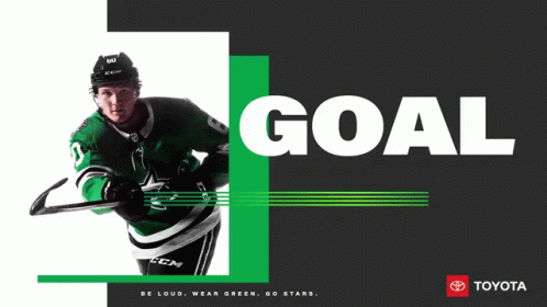 An Advertisement For Toyota Shows A Hockey Player In Green GIF