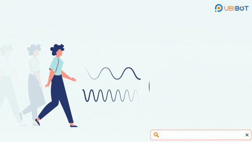 An Advertisement For Ubibot Smart Home Skill Showing A Person Walking GIF