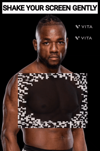 An Advertisement For Vita Shows A Man Without A Shirt On GIF