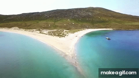 An Aerial View Of A Beach With A Make A Gif.com Button GIF